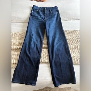 PAIGE Anessa 31” Dark Blue Flare & Wide Leg Jeans